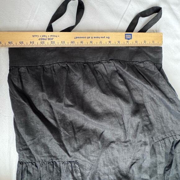 QUINCE‎ Women Small 100% European Linen Trapeze Midi Dress NEW Black tiered flax - Picture 14 of 14